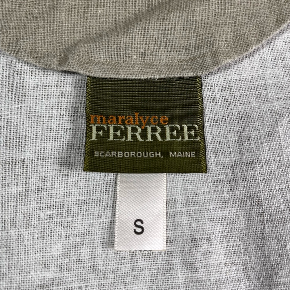 Maralyce Ferree Linen Coat Long Duster Cream Jacket Minimalist Trench Small - Picture 8 of 16